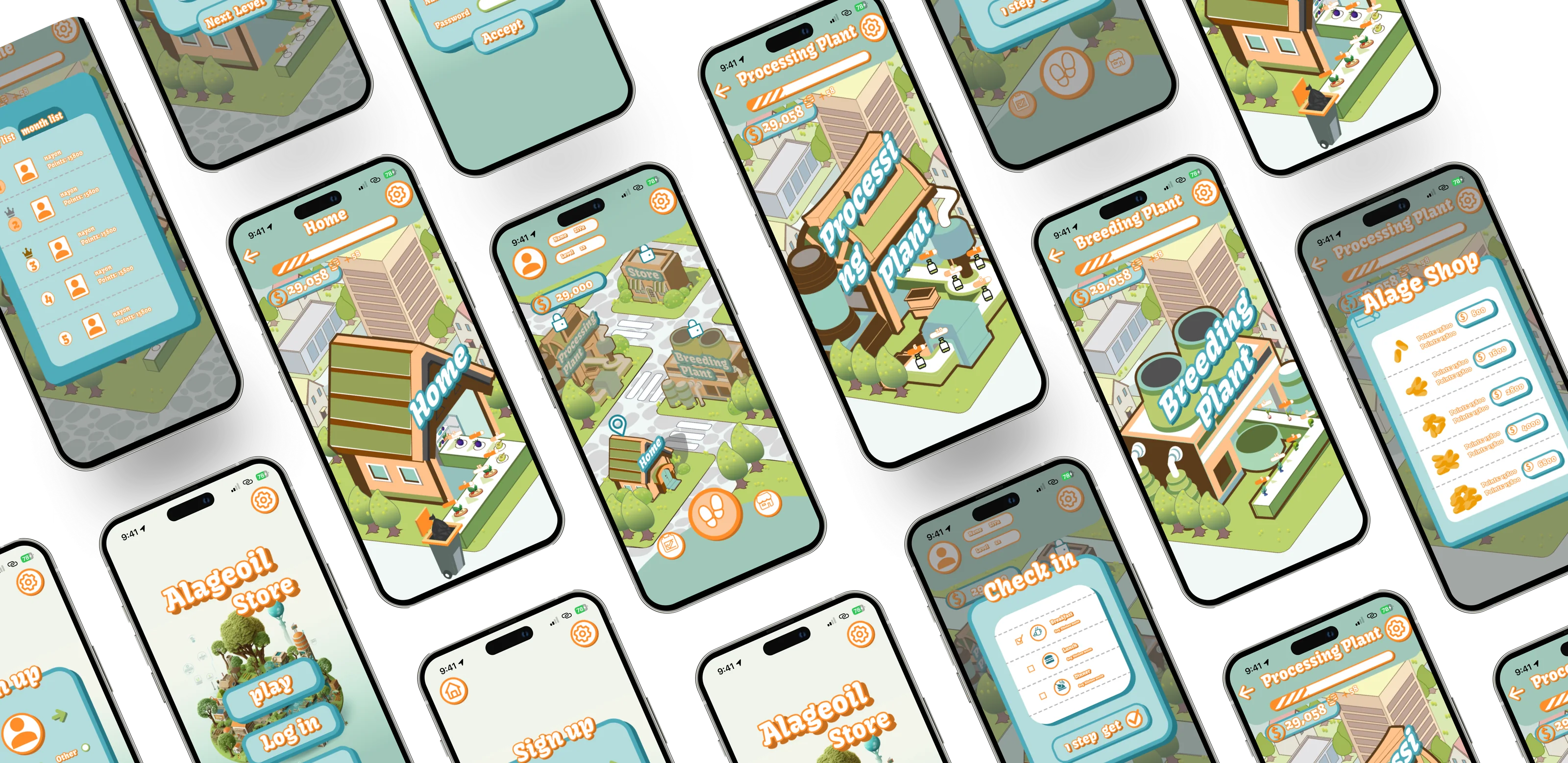Omega-3 mobile app interface overview showing multiple app screens across the experience.